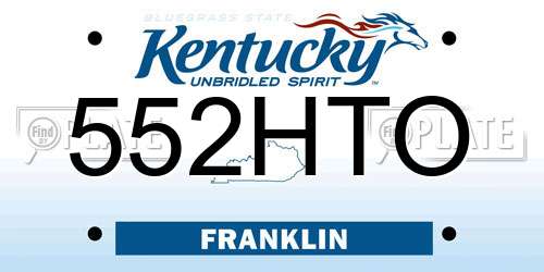 552HTO Kentucky License Plate