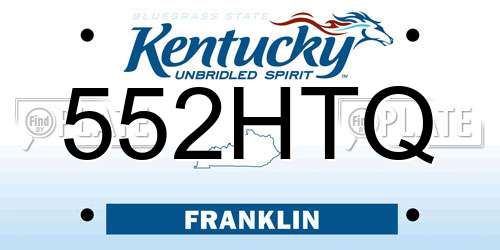 552HTQ Kentucky License Plate
