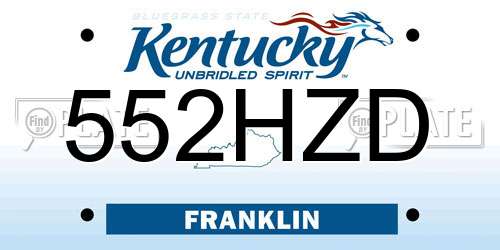 552HZD Kentucky License Plate