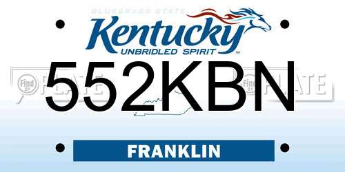 552KBN Kentucky License Plate