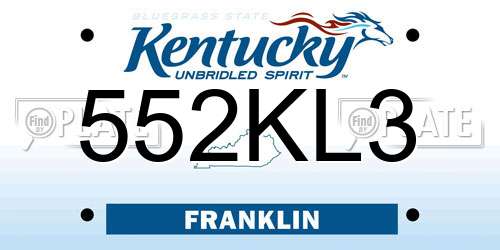 552KL3 Kentucky License Plate