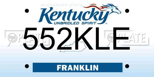 552KLE Kentucky License Plate