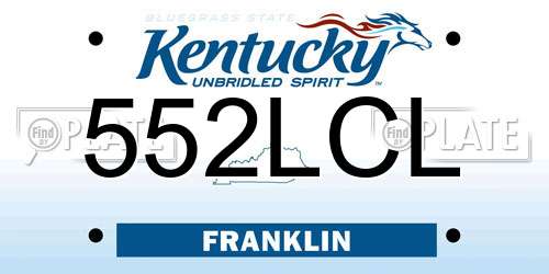 552LCL Kentucky License Plate