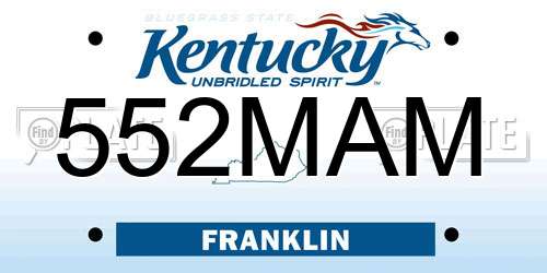 552MAM Kentucky License Plate