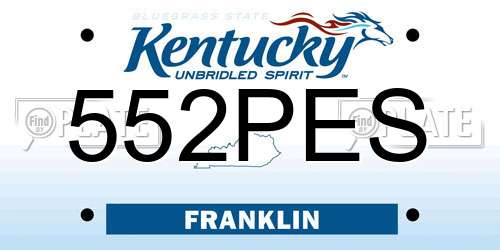 552PES Kentucky License Plate