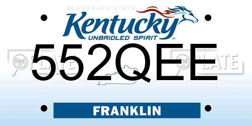 552QEE Kentucky License Plate