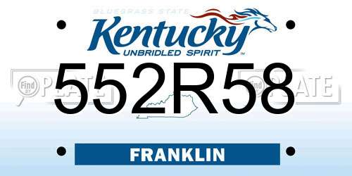 552R58 Kentucky License Plate