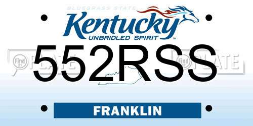 552RSS Kentucky License Plate
