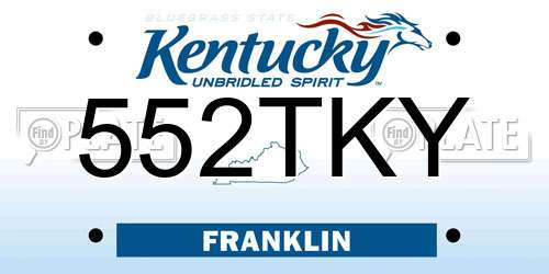 552TKY Kentucky License Plate