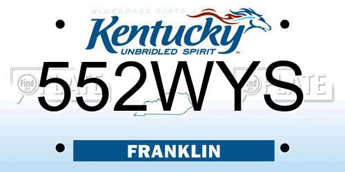 552WYS Kentucky License Plate