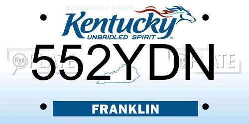 552YDN Kentucky License Plate