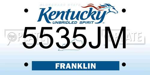 5535JM Kentucky License Plate