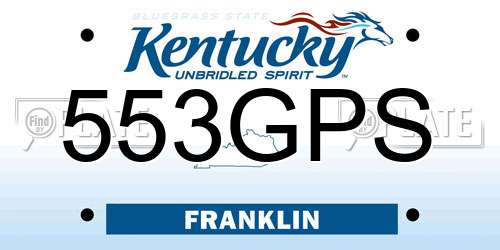 553GPS Kentucky License Plate