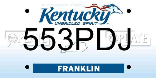 553PDJ Kentucky License Plate
