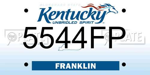 5544FP Kentucky License Plate