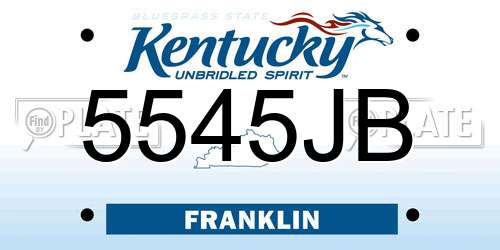 5545JB Kentucky License Plate