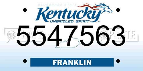 5547563 Kentucky License Plate