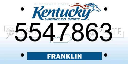 5547863 Kentucky License Plate