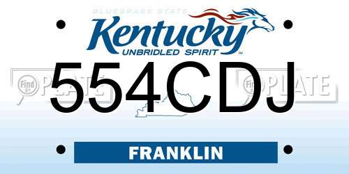 554CDJ Kentucky License Plate