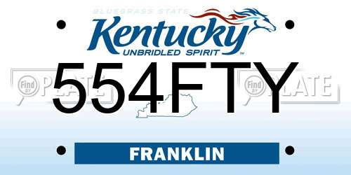 554FTY Kentucky License Plate