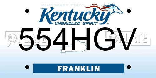 554HGV Kentucky License Plate