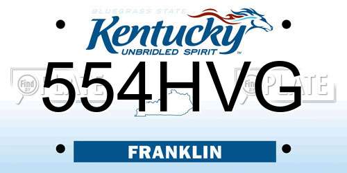 554HVG Kentucky License Plate