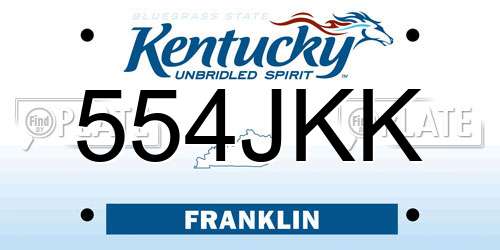 554JKK Kentucky License Plate