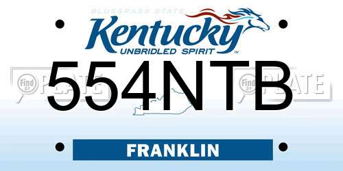 554NTB Kentucky License Plate