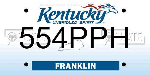 554PPH Kentucky License Plate