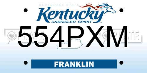 554PXM Kentucky License Plate