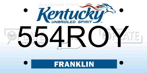 554ROY Kentucky License Plate