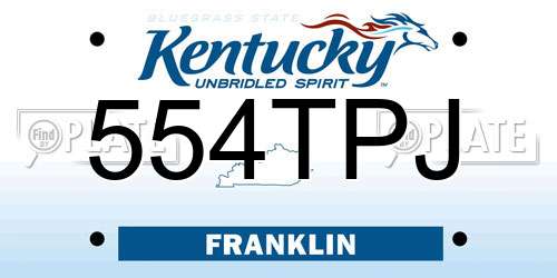 554TPJ Kentucky License Plate