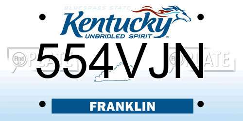 554VJN Kentucky License Plate