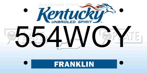 554WCY Kentucky License Plate