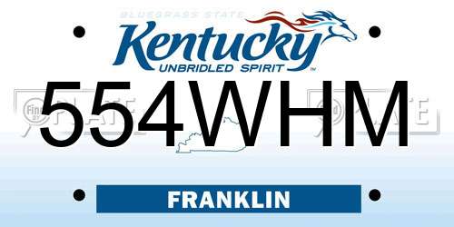 554WHM Kentucky License Plate