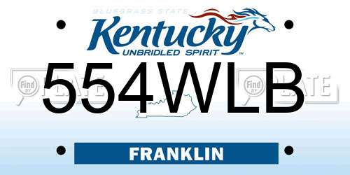 554WLB Kentucky License Plate