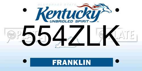 554ZLK Kentucky License Plate
