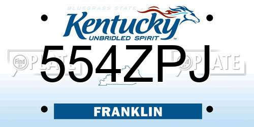 554ZPJ Kentucky License Plate