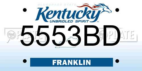 5553BD Kentucky License Plate