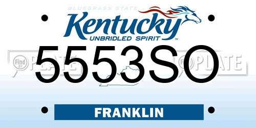5553SO Kentucky License Plate