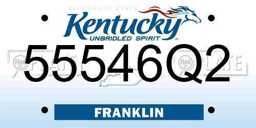 55546Q2 Kentucky License Plate