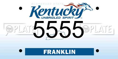 5555 Kentucky License Plate