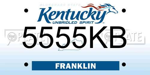 5555KB Kentucky License Plate