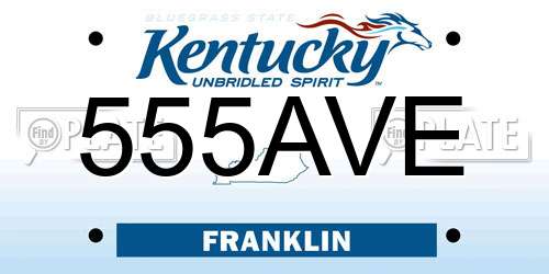 555AVE Kentucky License Plate