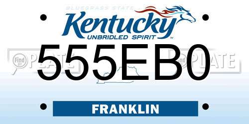 555EB0 Kentucky License Plate