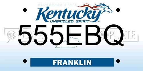 555EBQ Kentucky License Plate