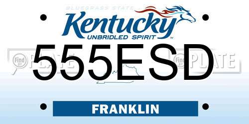 555ESD Kentucky License Plate