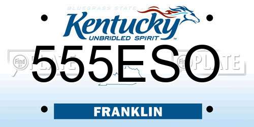 555ESO Kentucky License Plate