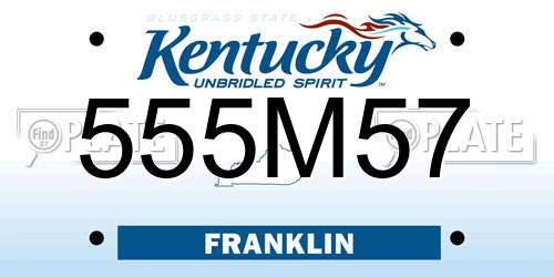 555M57 Kentucky License Plate