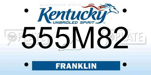 555M82 Kentucky License Plate